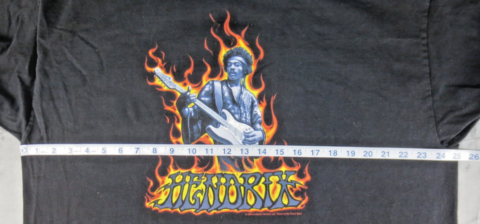 Jimi Hendrix « Flames Graphic » T-Shirt Size-2XL, Alstyle Apparel Tag (C81)