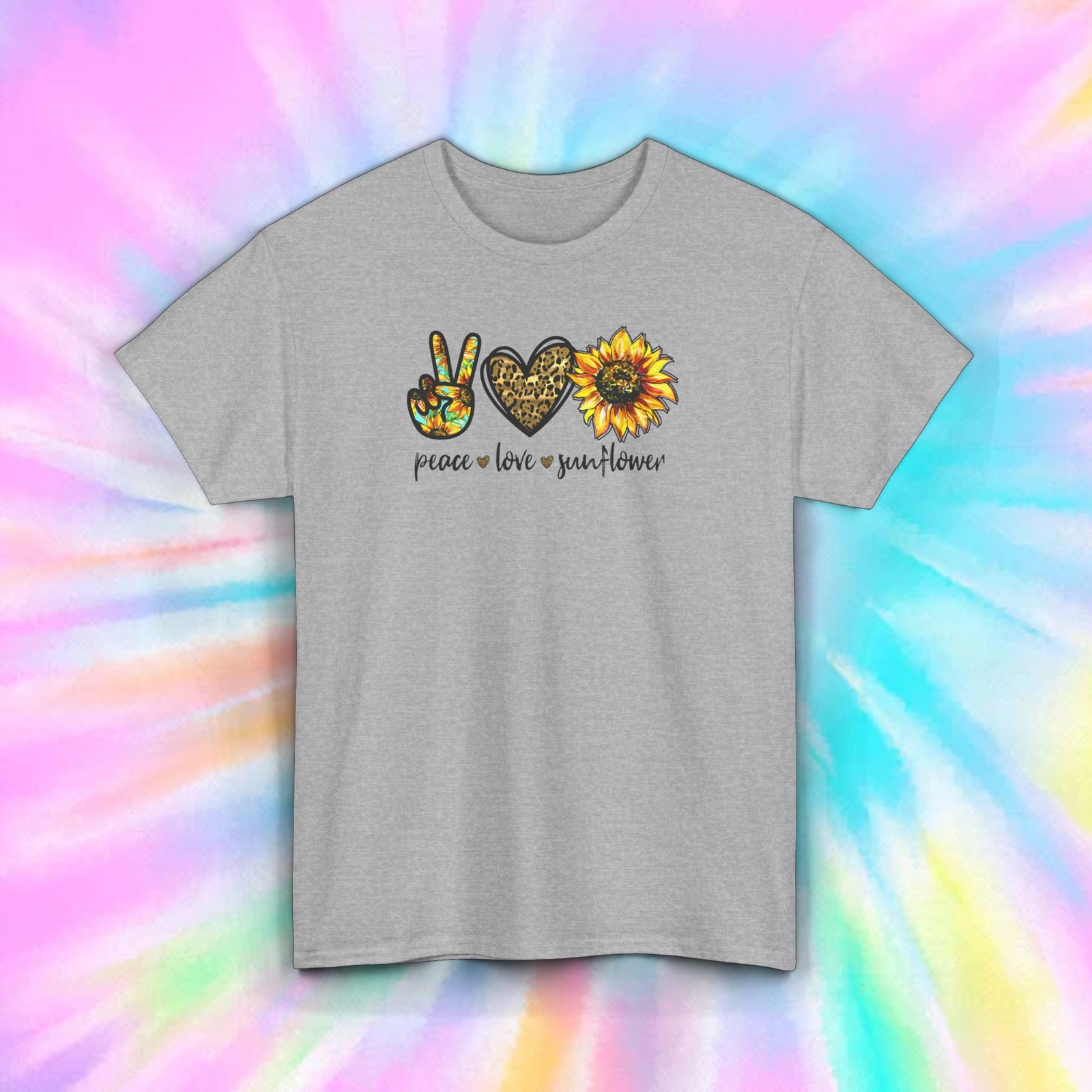 Peace Love Sunflower T-Shirt | Cute Floral Graphic Tee S-5XL