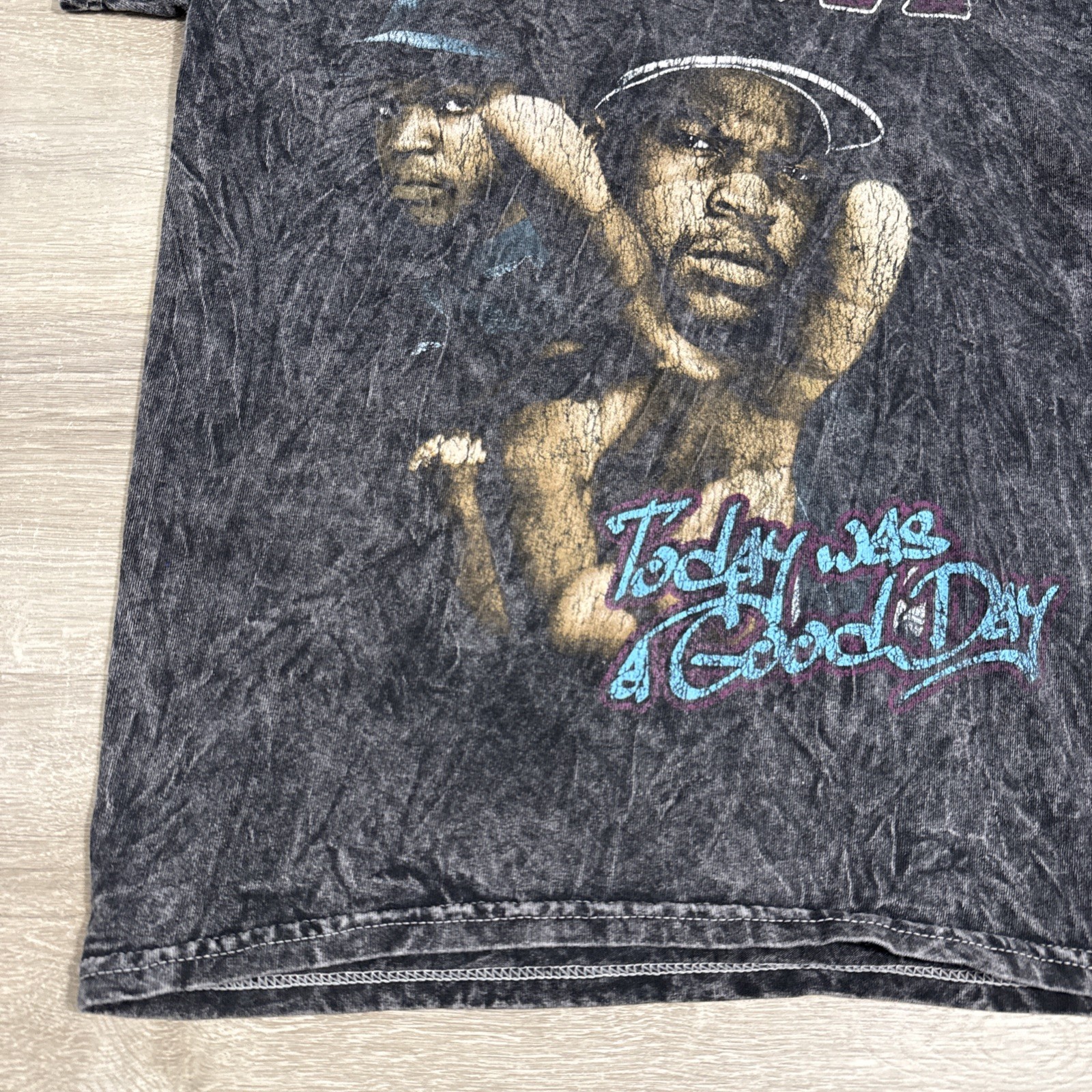 Ice Cube Shirt Today Was A Good Day Men&rsquo;s Black Acid Wash Small Tee 100% Cotton