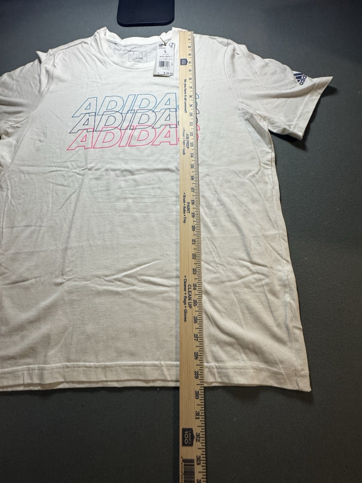 Adidas Men’s White Multi Color Logo Graphic T-Shirt Size L Brand New