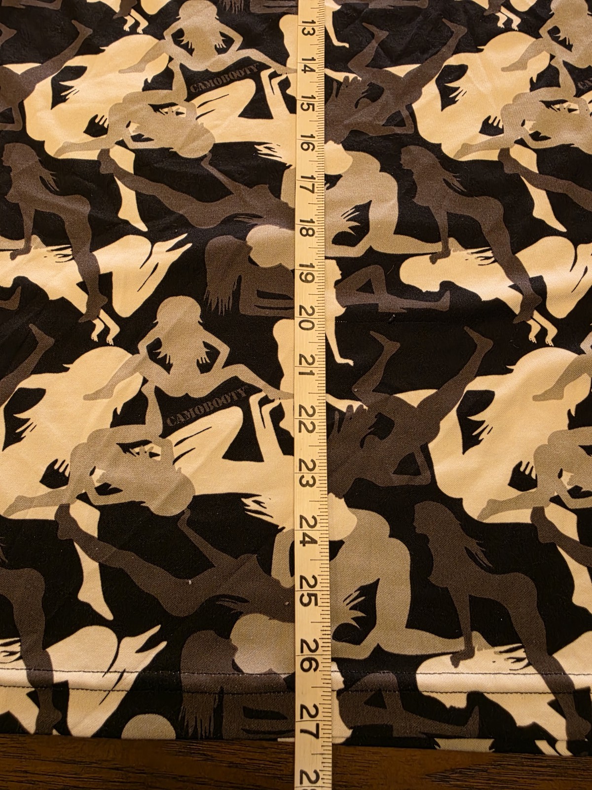 CamoBooty Medium Vintage Y2K Camouflage AOP T Shirt Grey/Black/White Funny Party