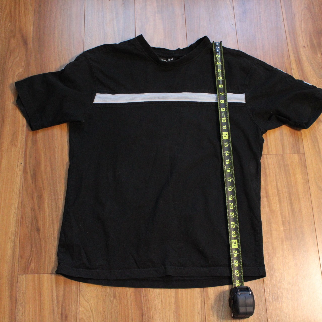 No Boundaries Vintage Vibe Black Graphic T Shirt Blue Stripe Medium 38/40