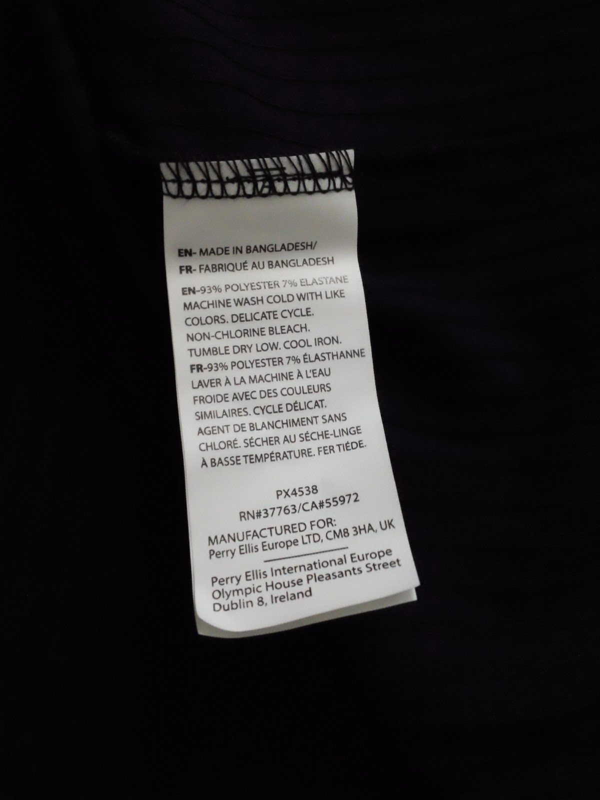 NWT Men&rsquo;s Size Medium Perry Ellis Dark Sapphire Ribbed T-Shirt -78279 0