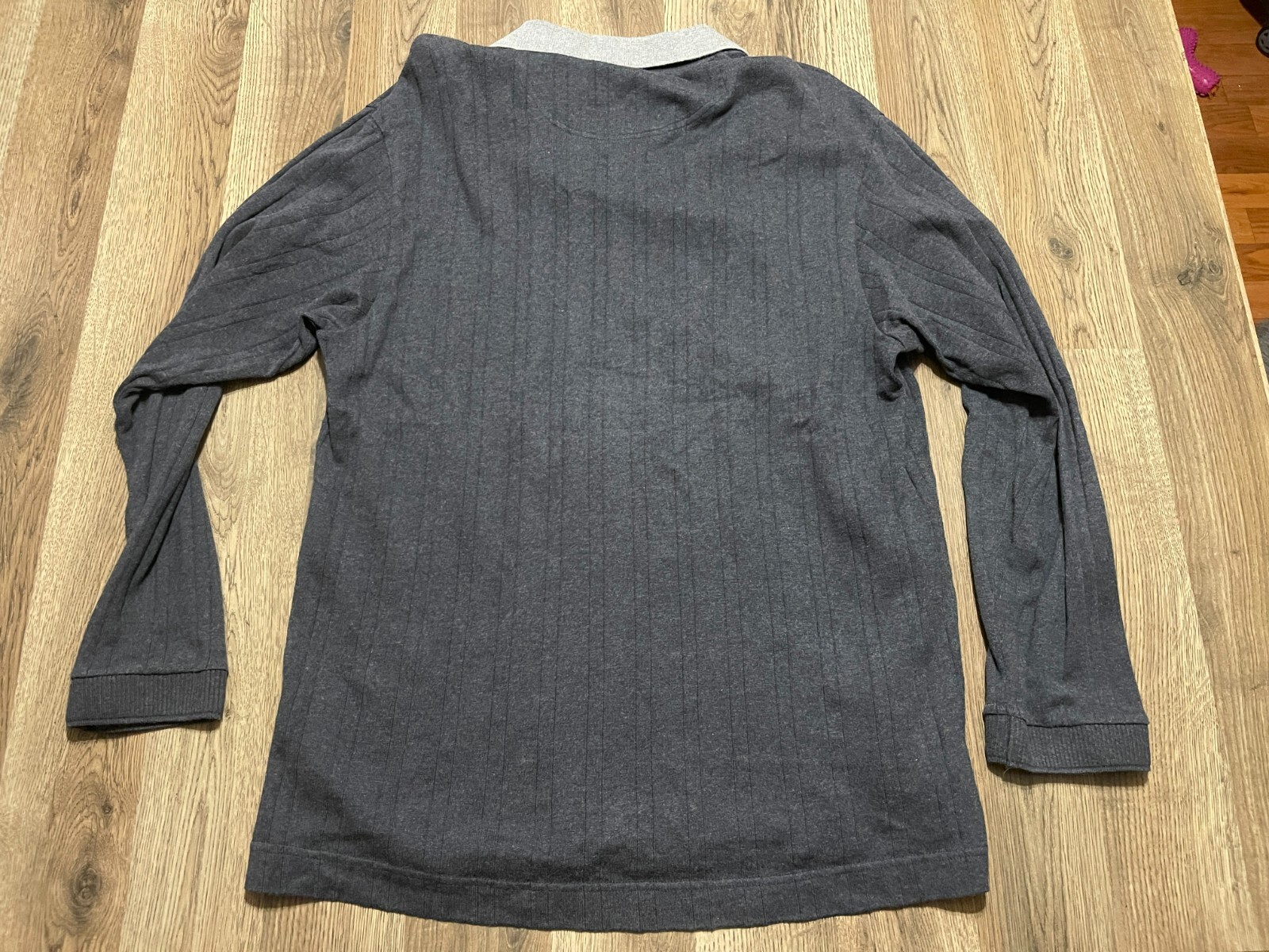 DOCKERS Premium Shirt, Men&rsquo;s Size Large, Gray, Long Sleeve, Collared