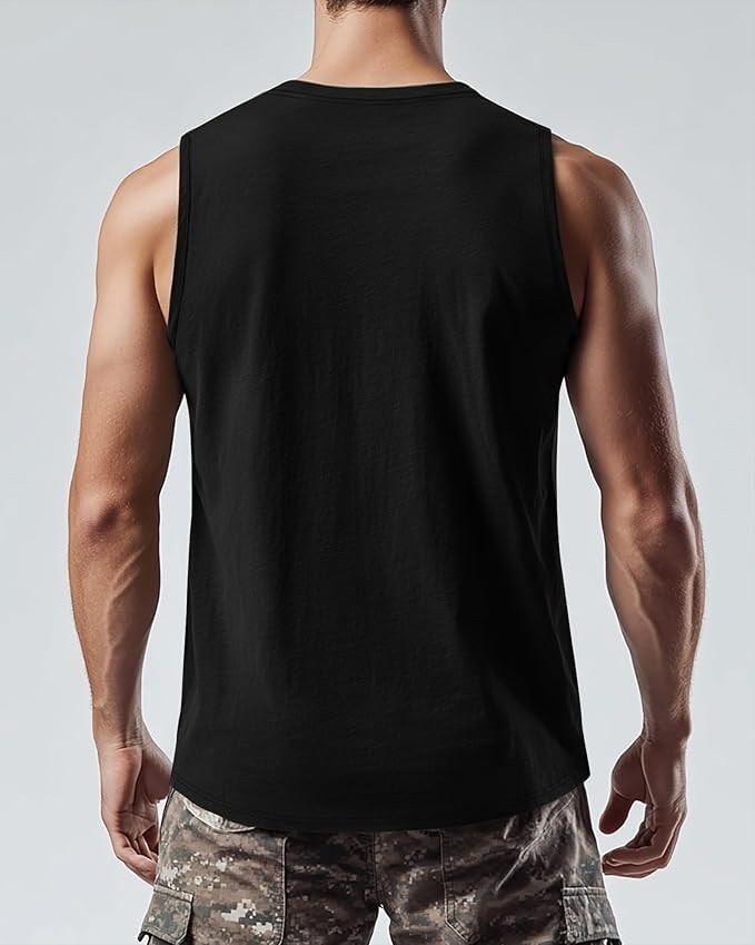 Ficerd 3 Pack Men&rsquo;s Big Tall Tank Top Cotton Moisture Wicking Muscle Shirts LRG