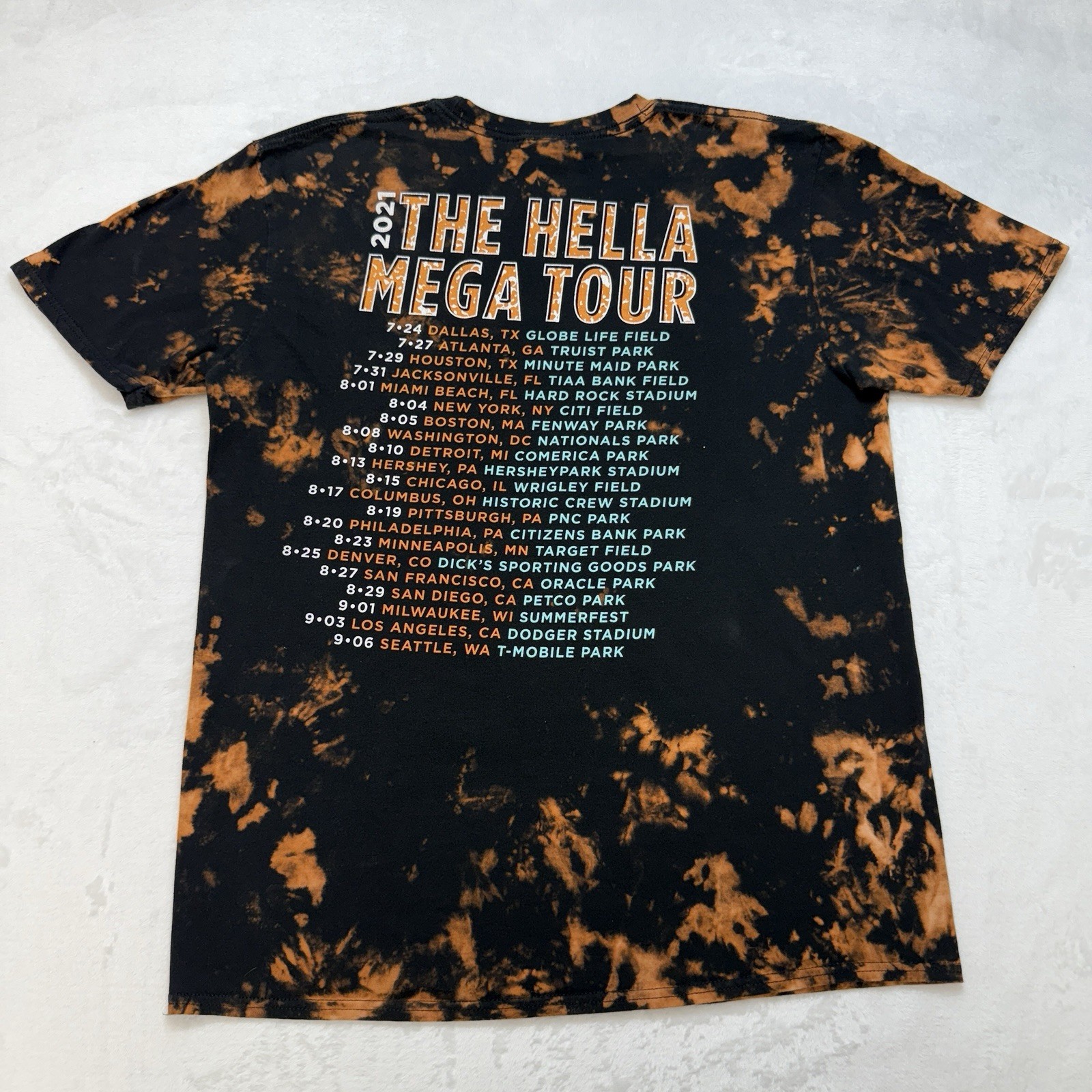 Green Day Hella Mega Tour Shirt L Bleach Tie Dye Fall Out Boy Weezer