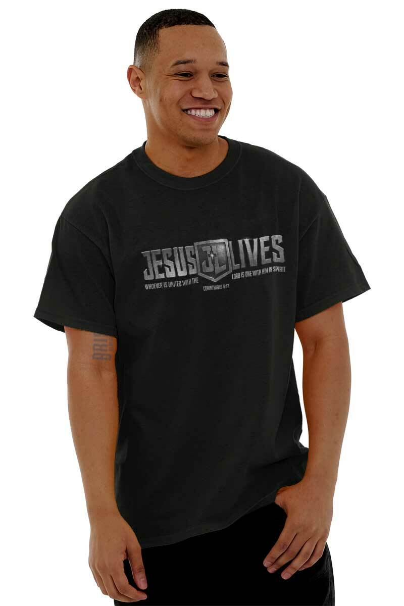 Christian Faith Pop Culture Jesus Lives Lord Womens or Mens Crewneck T Shirt Tee