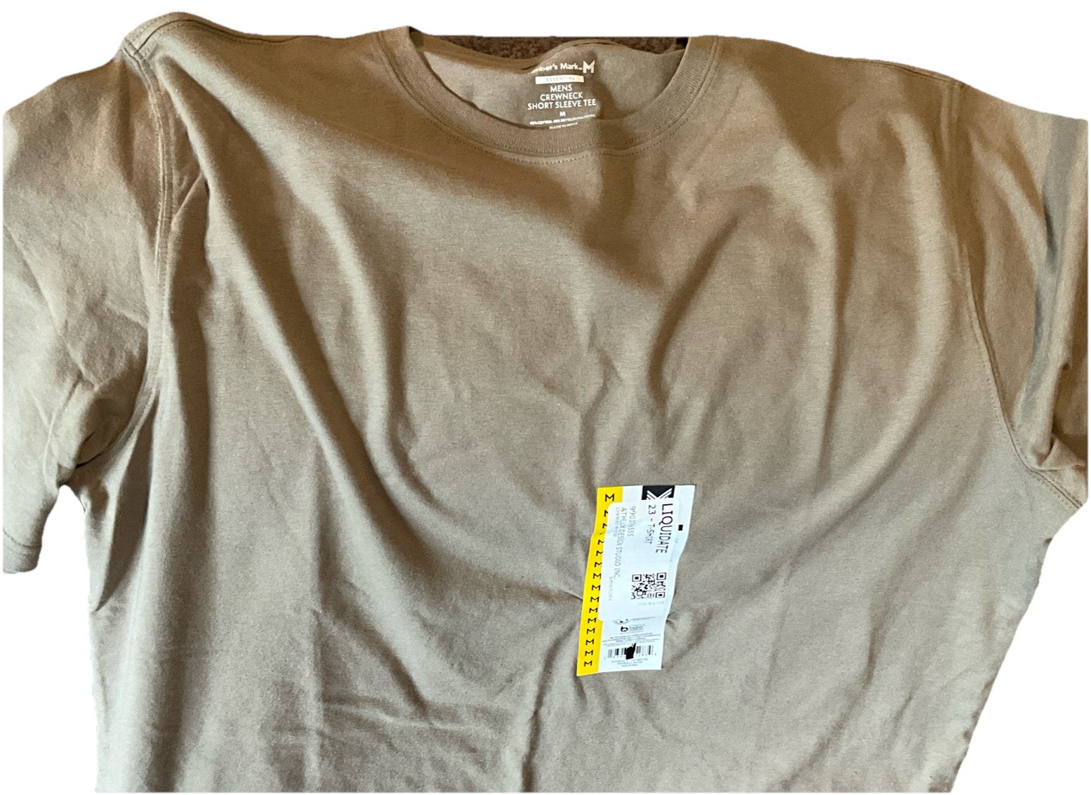 Member&rsquo;s Mark Men’s Crewneck Short Sleeve Tee Khaki Size Medium NWT