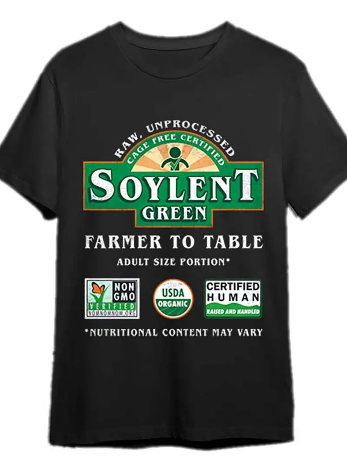 Ultra-Soft Soylent Green Farmer to Table – Creative Print T-Shirt, Comfort-Fit C