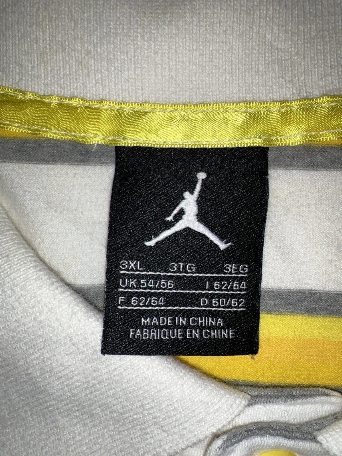Vintage Jordan Brand Polo Og Y2k Sz 3xl Yellow Stripes