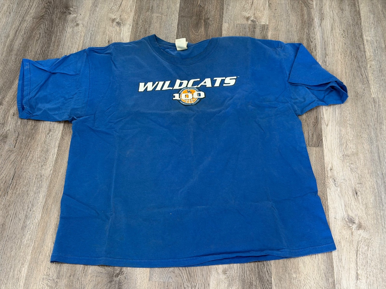 KENTUCKY WILDCATS T SHIRT VINTAGE 90S NCAA MENS BLUE BASKETBALL SIZE XXL