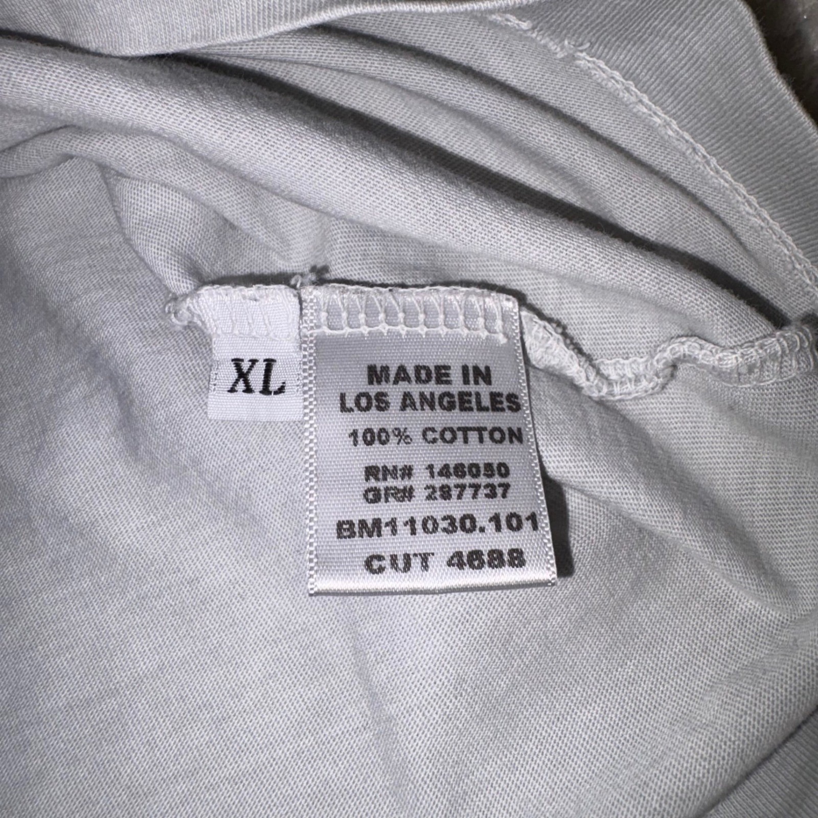 BUCK MASON Slub Classic Tee Men XL Blue Gray Straight Hem Cotton