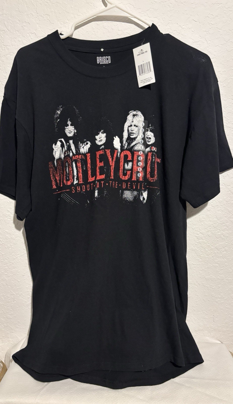 Motley Crue Shout .at .the Devil T Shirt Size Large Brisco Apparel NWT