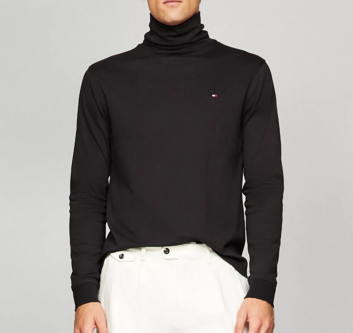 Tommy Hilfiger Men&rsquo;s Regular Fit Long Sleeve Interlock Turtleneck T-shirt Tee