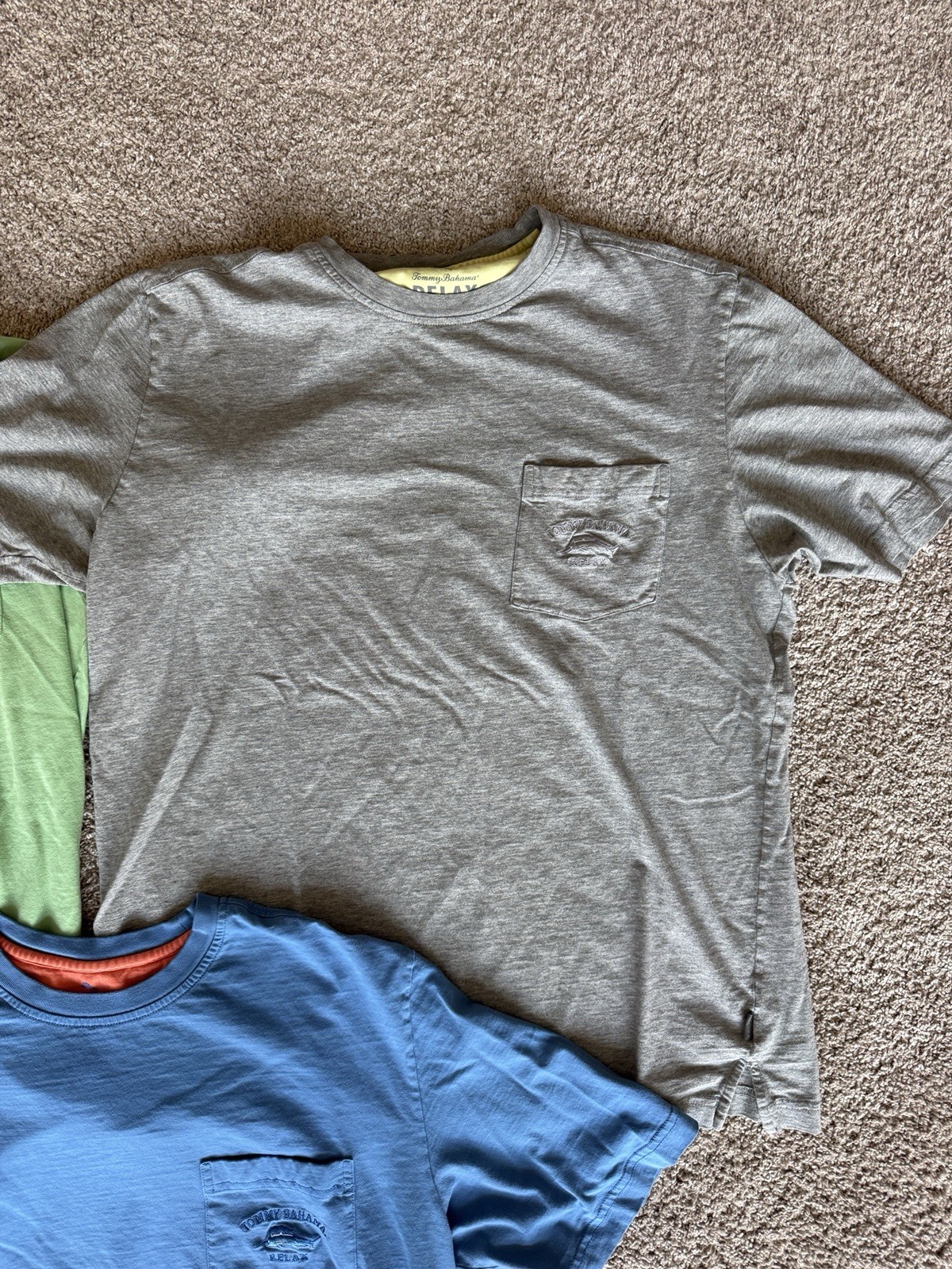 Tommy Bahama Relax Men&rsquo;s Pima Cotton Pocket Logo Tee L Lot 3
