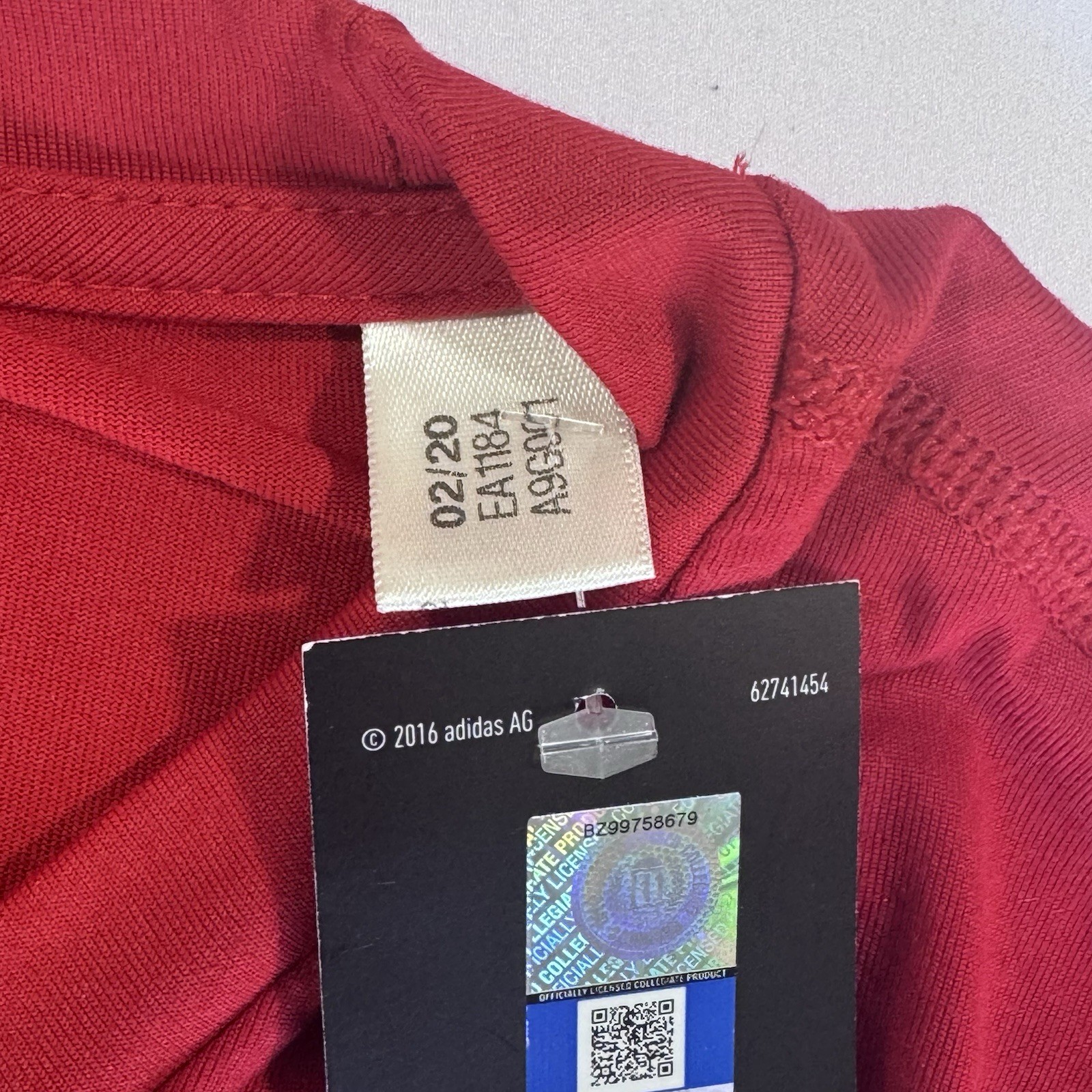 NWT Adidas x Rutgers Football Crewneck Long Sleeve Shirt XL Red w/ White Logo