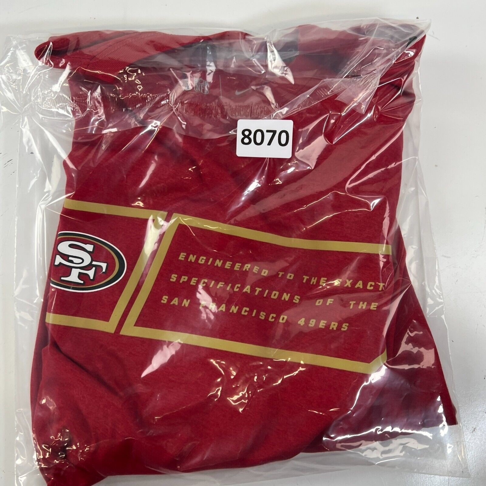 2011 NFL Nike DRI-FIT San Francisco 49ers L Red Short Sleeve On Field Tee L