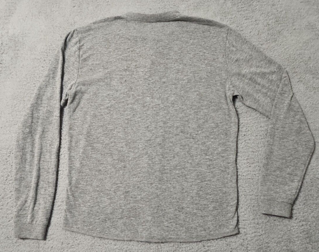 Marine Layer Gray Henley Shirt Men&rsquo;s Large Long Sleeve Lined Thick Poly Cotton