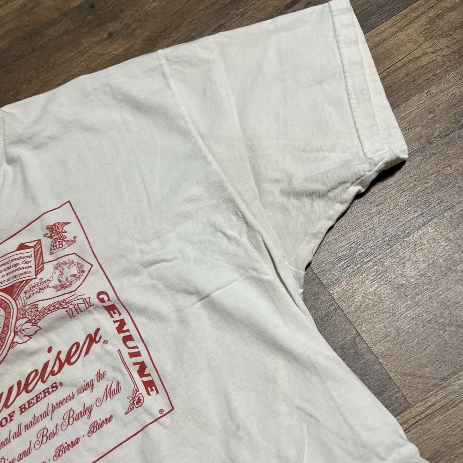 Vintage Budweiser King of Beers T-shirt Mens Size XL White Tee