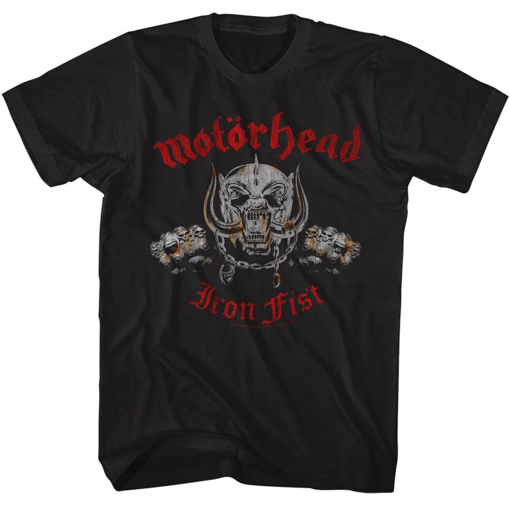 Motorhead – Iron Fist – Solid Black Adult Short Sleeve T-Shirt