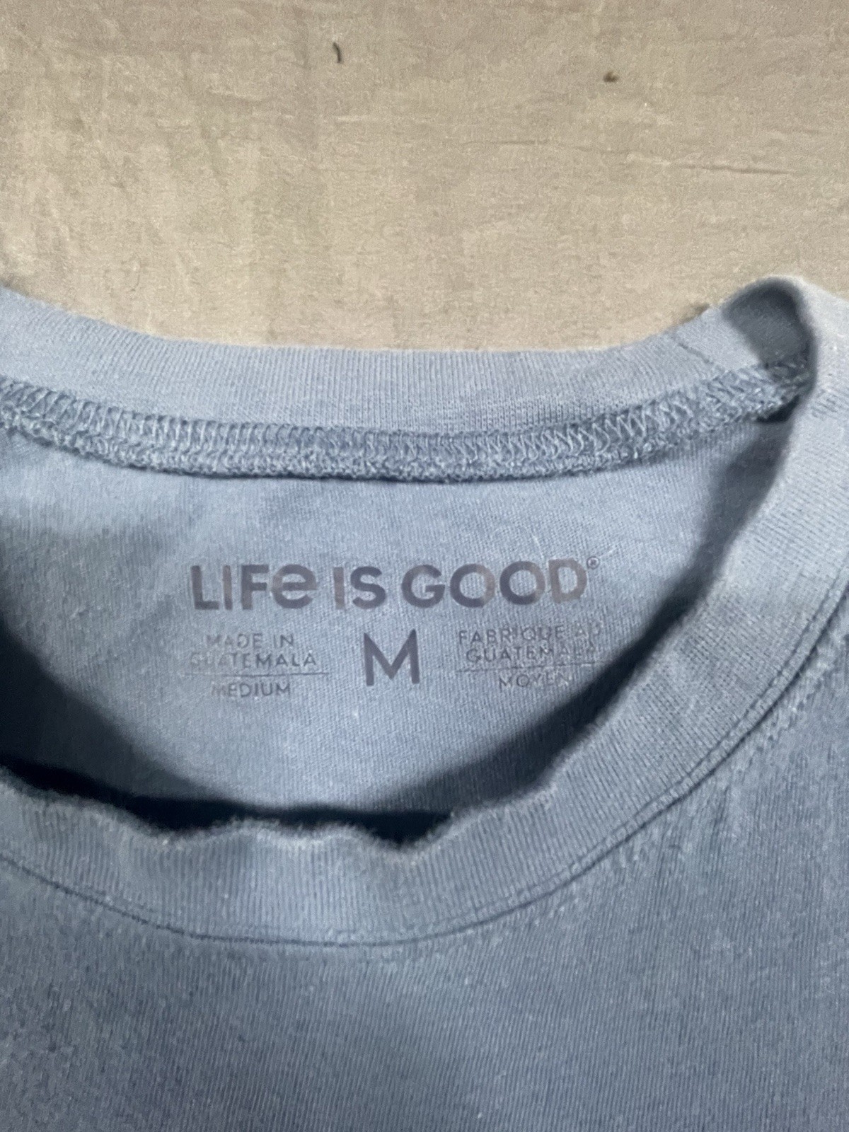 Life is Good Men&rsquo;s Blue Give Blood Red Cross Graphic Crew Neck T-Shirt M