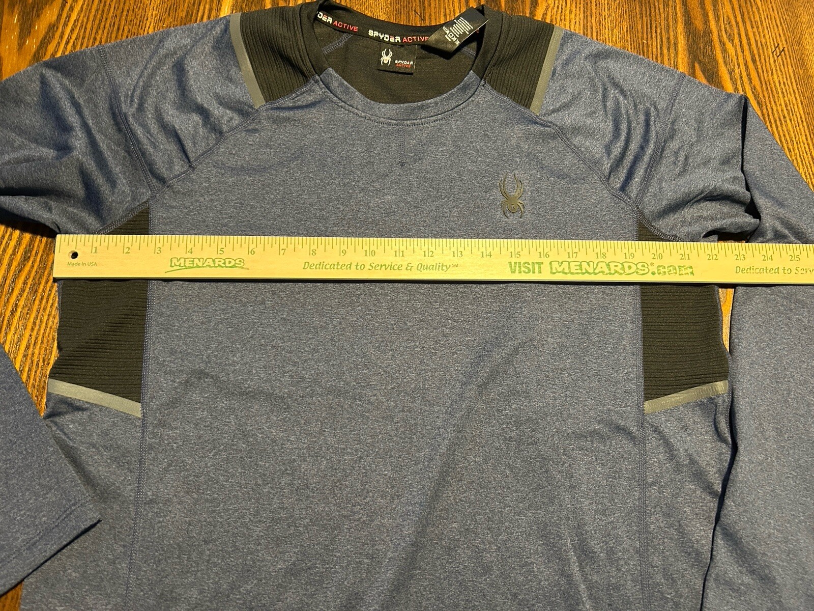 Spyder Active Shirt Mens M Blue Black Long Sleeve Performance Pro Web Top