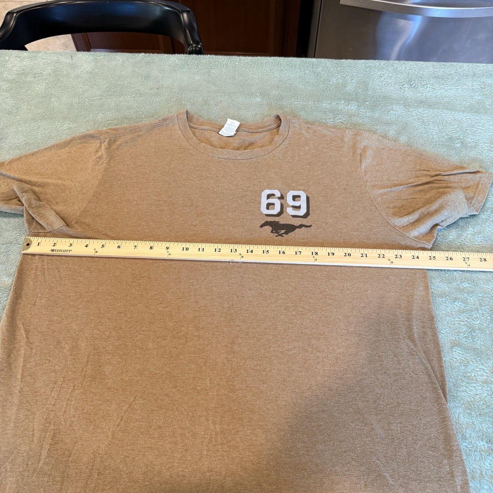 USS Dwight D. Eisenhower Mustang 69 T Shirt Brown Military Navy 2XL