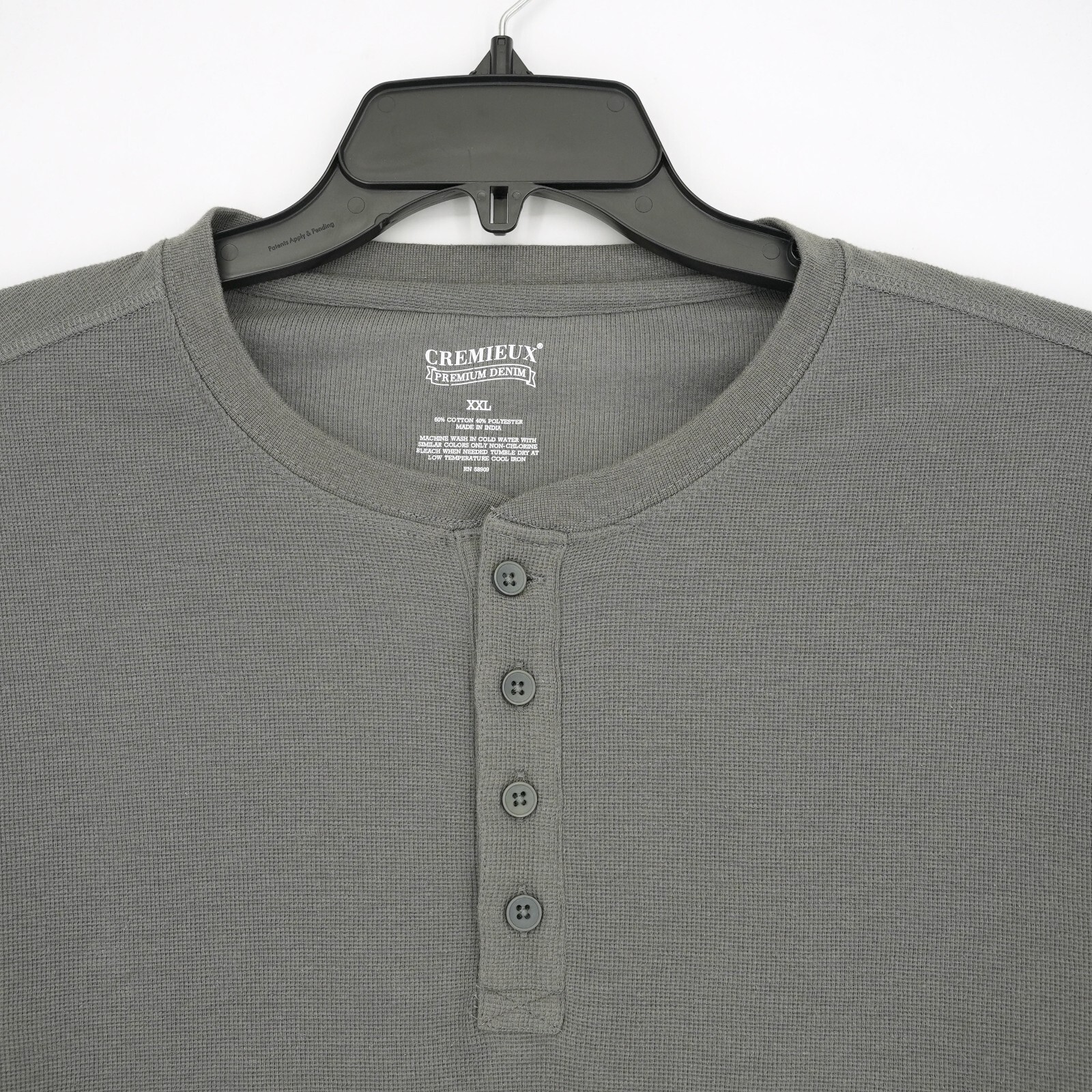 Cremieux Men&rsquo;s Long Sleeve Henley Shirt XXL Gray Solid NWT