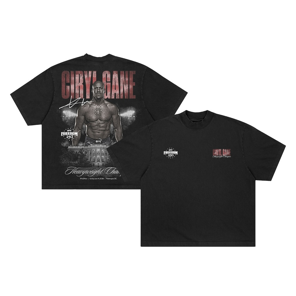 Unisex Black Ciryl Gane UFC Freedom 250 T-Shirt, Tee