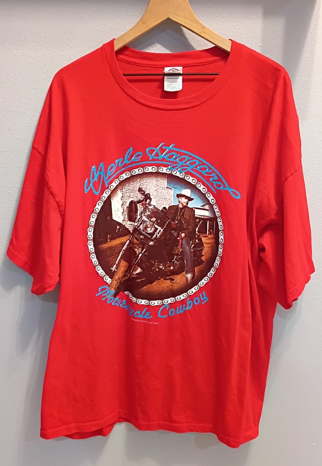 Merle Haggard Motorcycle Cowboy Tee 3X Big and Tall 2002