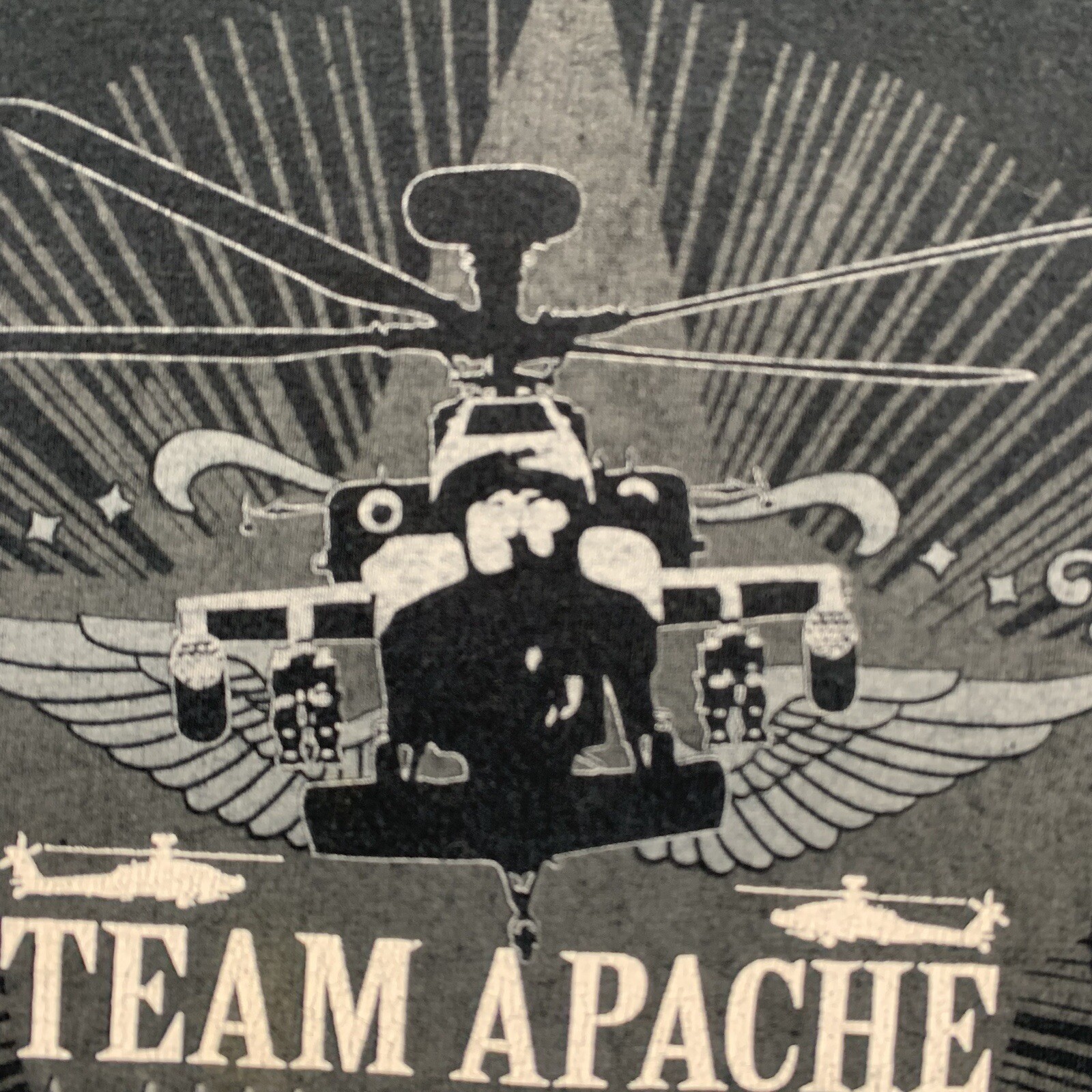 Apache Helicopter T Shirt Adult Medium AAAA Nashville 09 Black