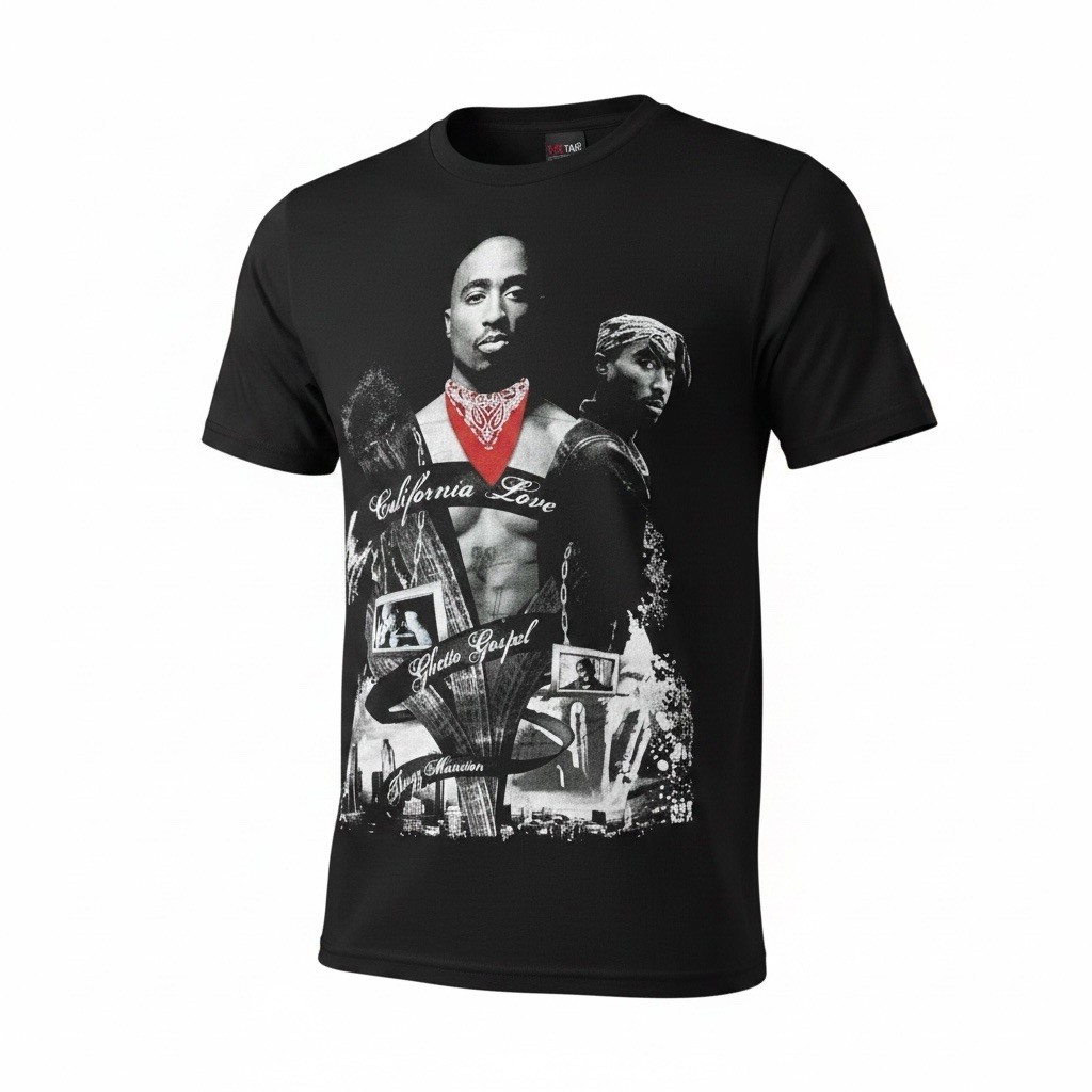2Pac T-Shirt Mens Medium Black Thug Life Rap Hip Hop Made In The USA Rap Tee