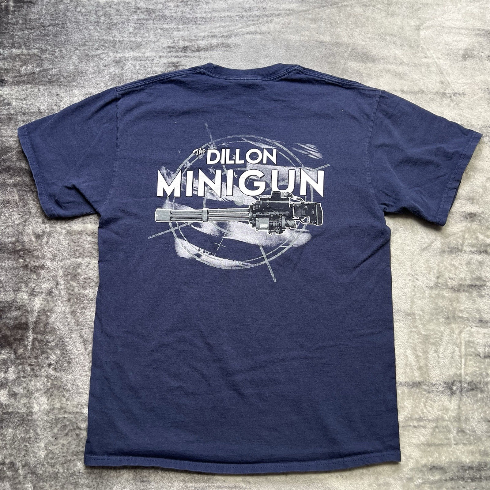 Vintage Y2K Dillon Aero MiniGun Firearms T Shirt Mens M Blue 2007 Shooting