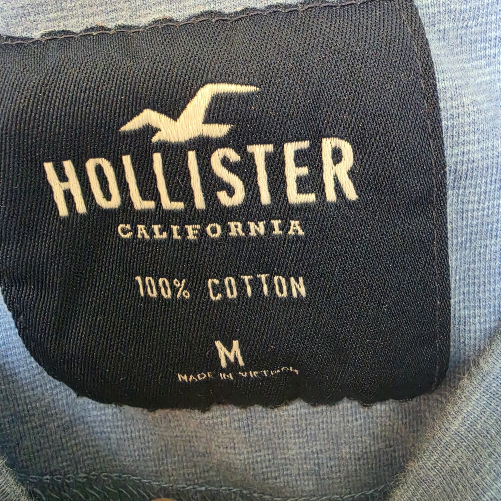 Hollister Logo Graphic Print Crew Neck Short Sleeve T-Shirt Navy Men&rsquo;s Size M