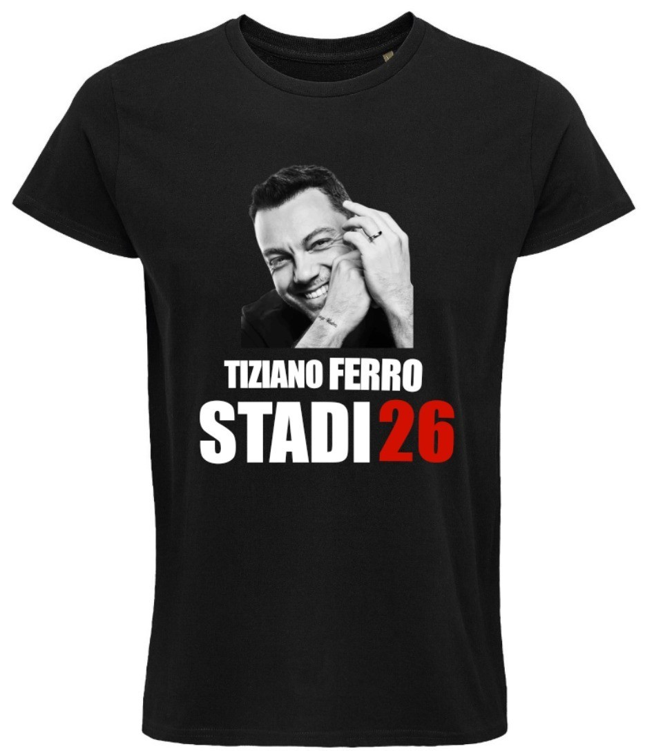 Tiziano Ferro T-shirt, Stadi 2026, tour, music, concerts, stars, pop, Italy.