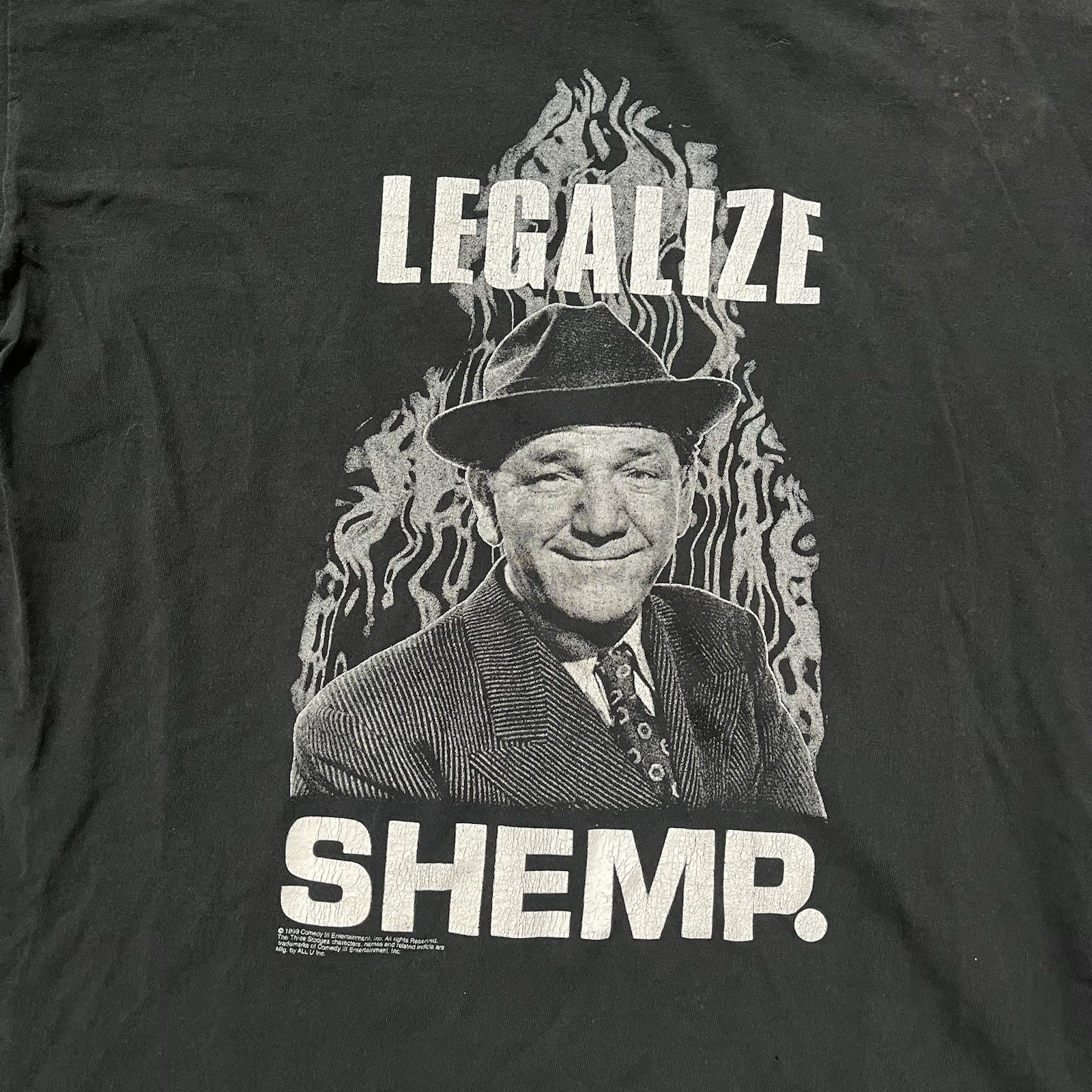 90s Vintage 1999 Three Stooges Legalize Shemp T-shirt Mens XL Smoke Funny 420