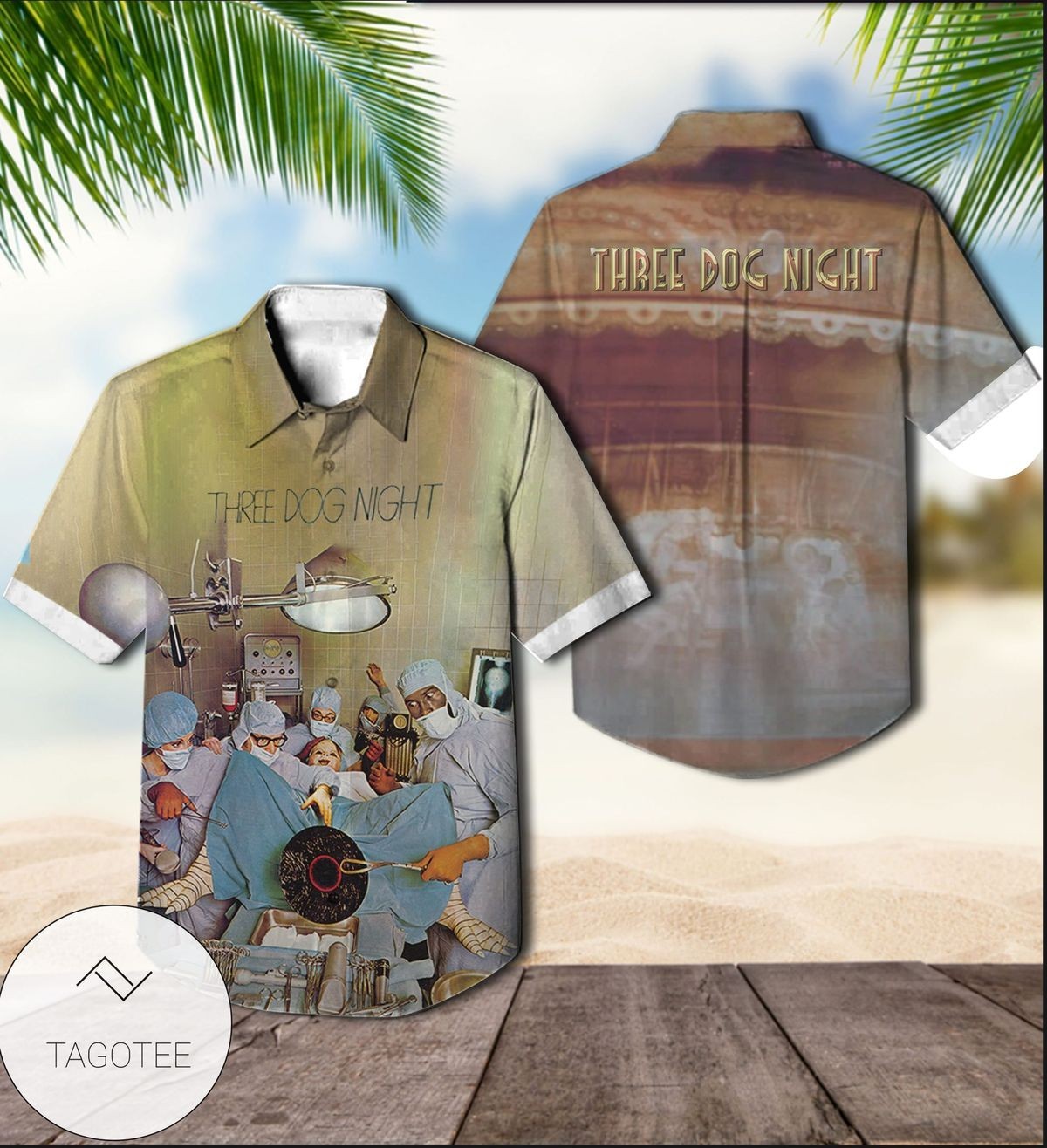 Three Dog Night Hard Labor Album Cover Hawaiian Shirt BT2300