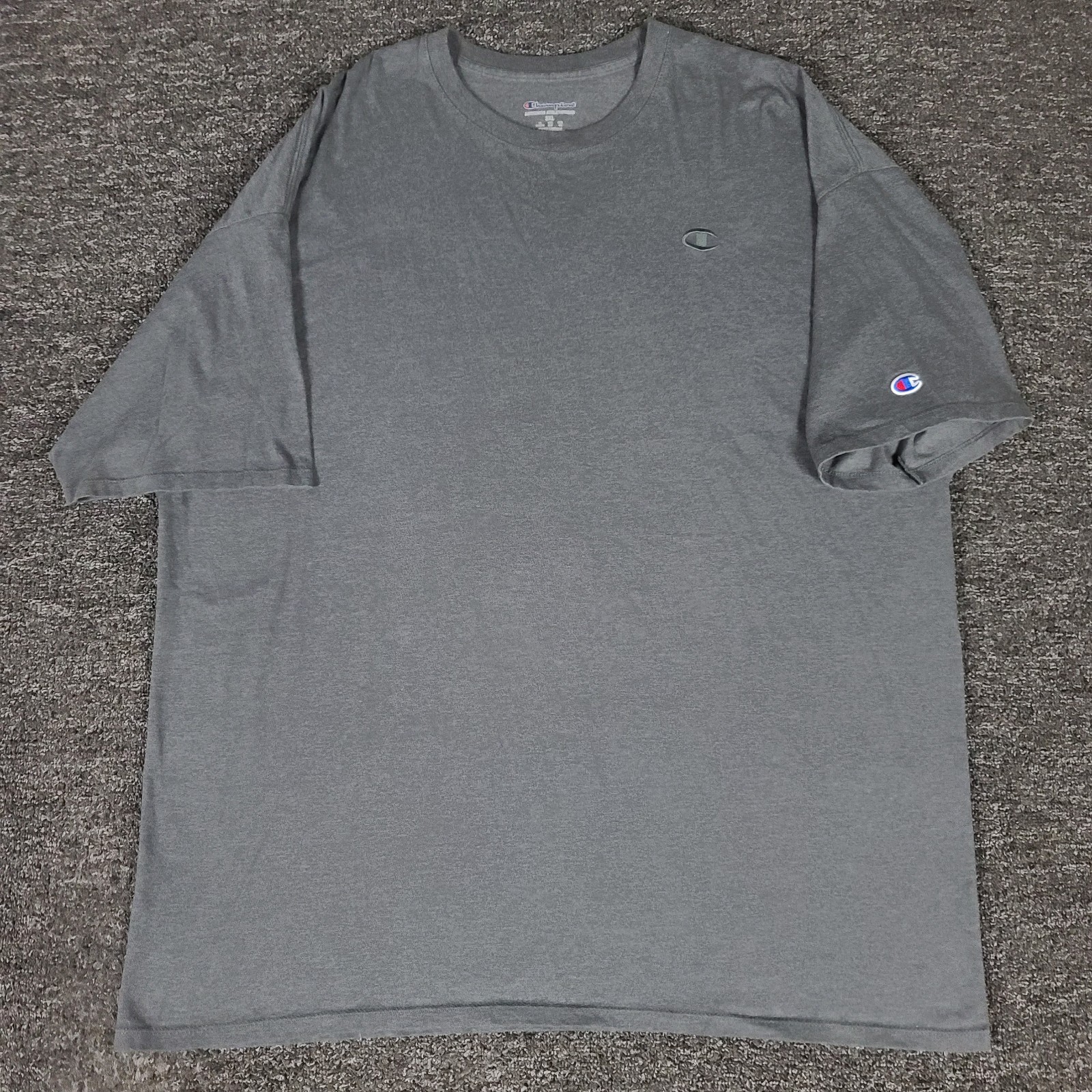 Champion Shirt Mens 3XL Gray Active Gym Running Embroidered Logo Crew Neck Tee