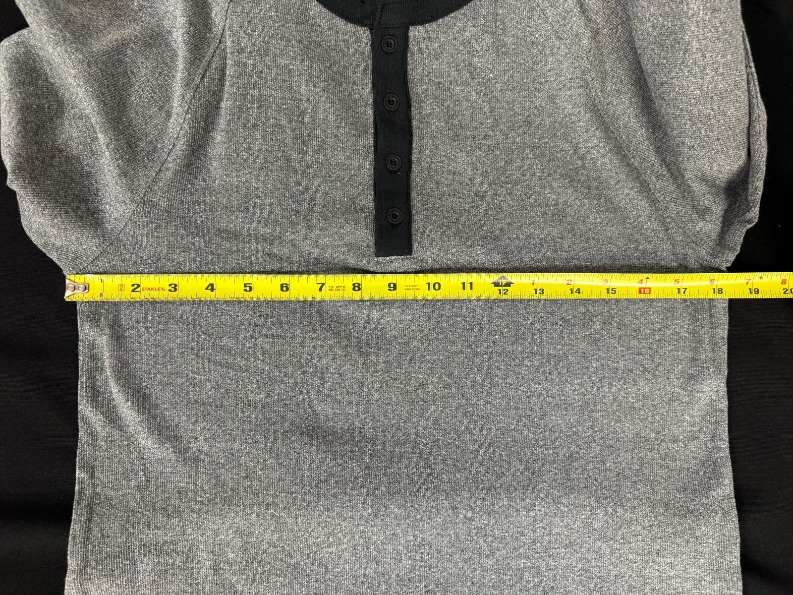 Levi&rsquo;s Mens Long Sleeve Thermal Henley Shirt Grey/Black Choose Your Size. NWB