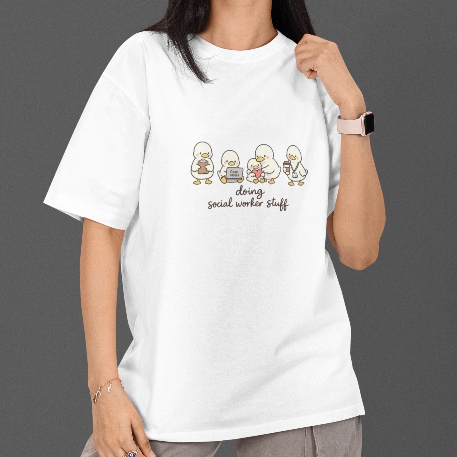 Cute Social Worker Shirt Doing Social Worker Stuff Gift White Tee Cotton