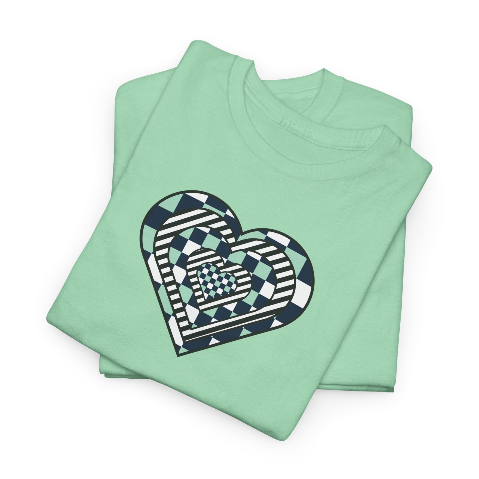 Geometric Pattern Heart Tee, Cute Valentine&rsquo;s Day Shirt, Checkerboard Heart Top