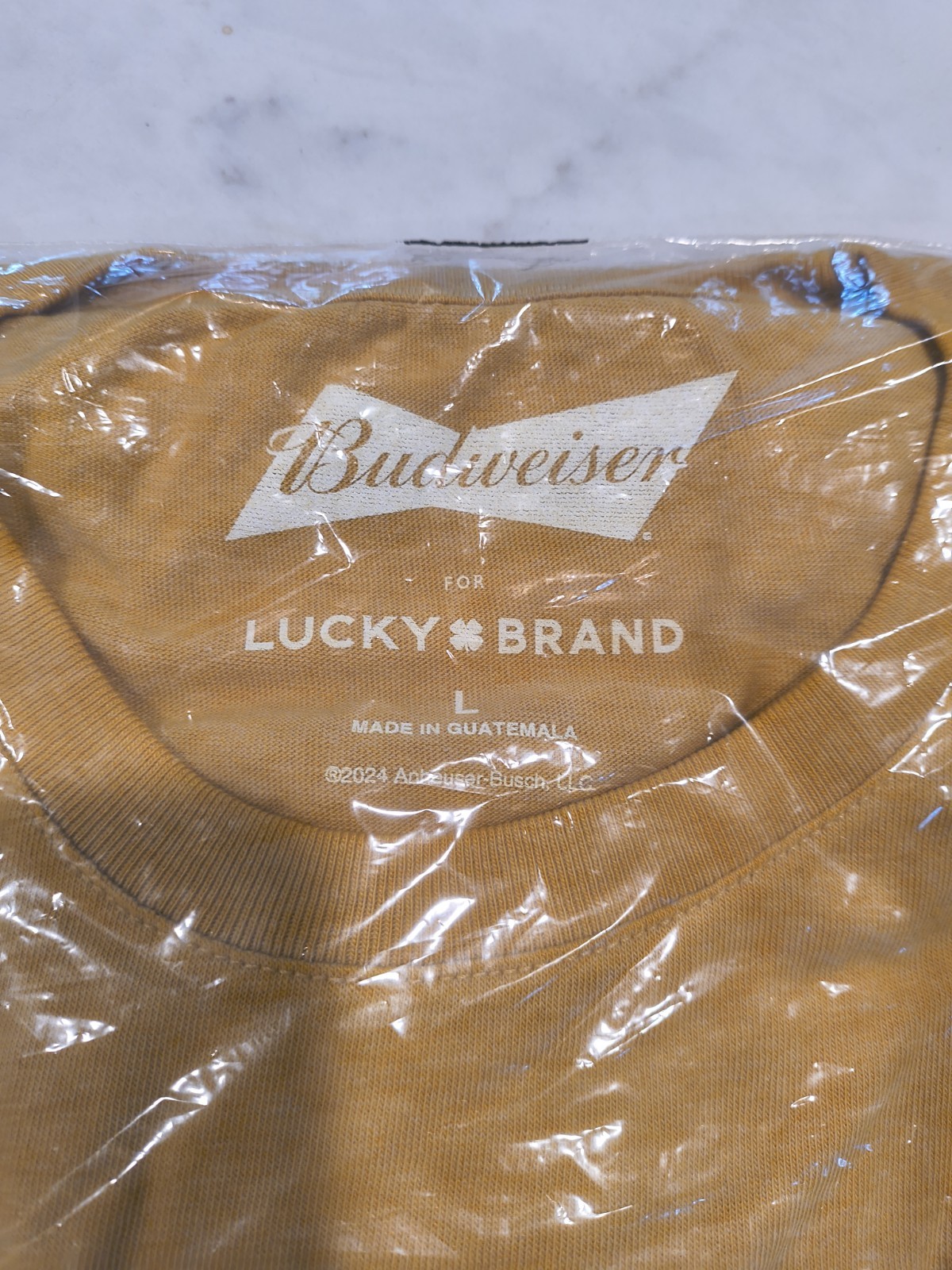 Lucky Brand Budweiser Clydesdales Shirt Yellow Size Large New