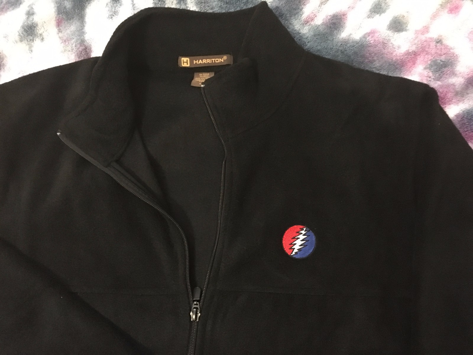Grateful Dead Steal Your Face Embroidered Full Zipper Polyester Fleece Jacket