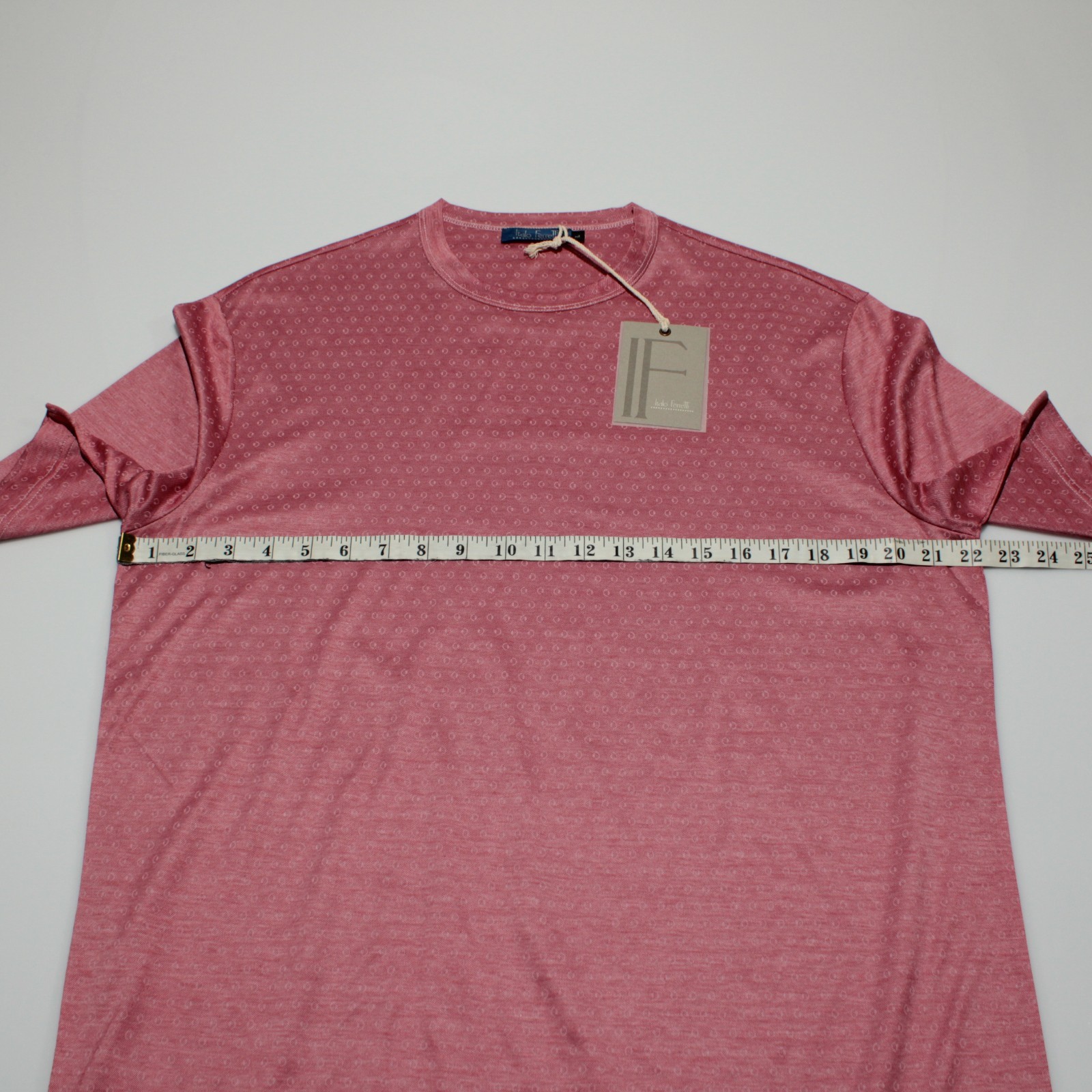 Italo Ferretti NWT Short Sleeve Crew Neck T-Shirt Size L in Red 100% Cotton