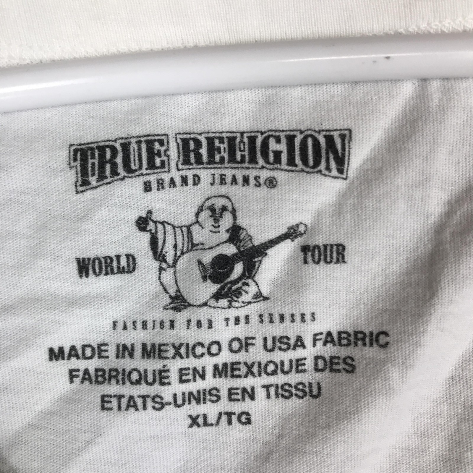 True Religion Shirt Mens XL White Buddha World Tour 11 Graphic Tank Top Music