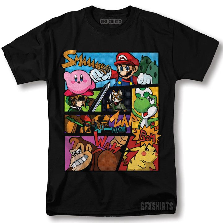 Retro Game Super Smash Bros Classic Games Shirt Retro Vtg Graphic Design T-shirt