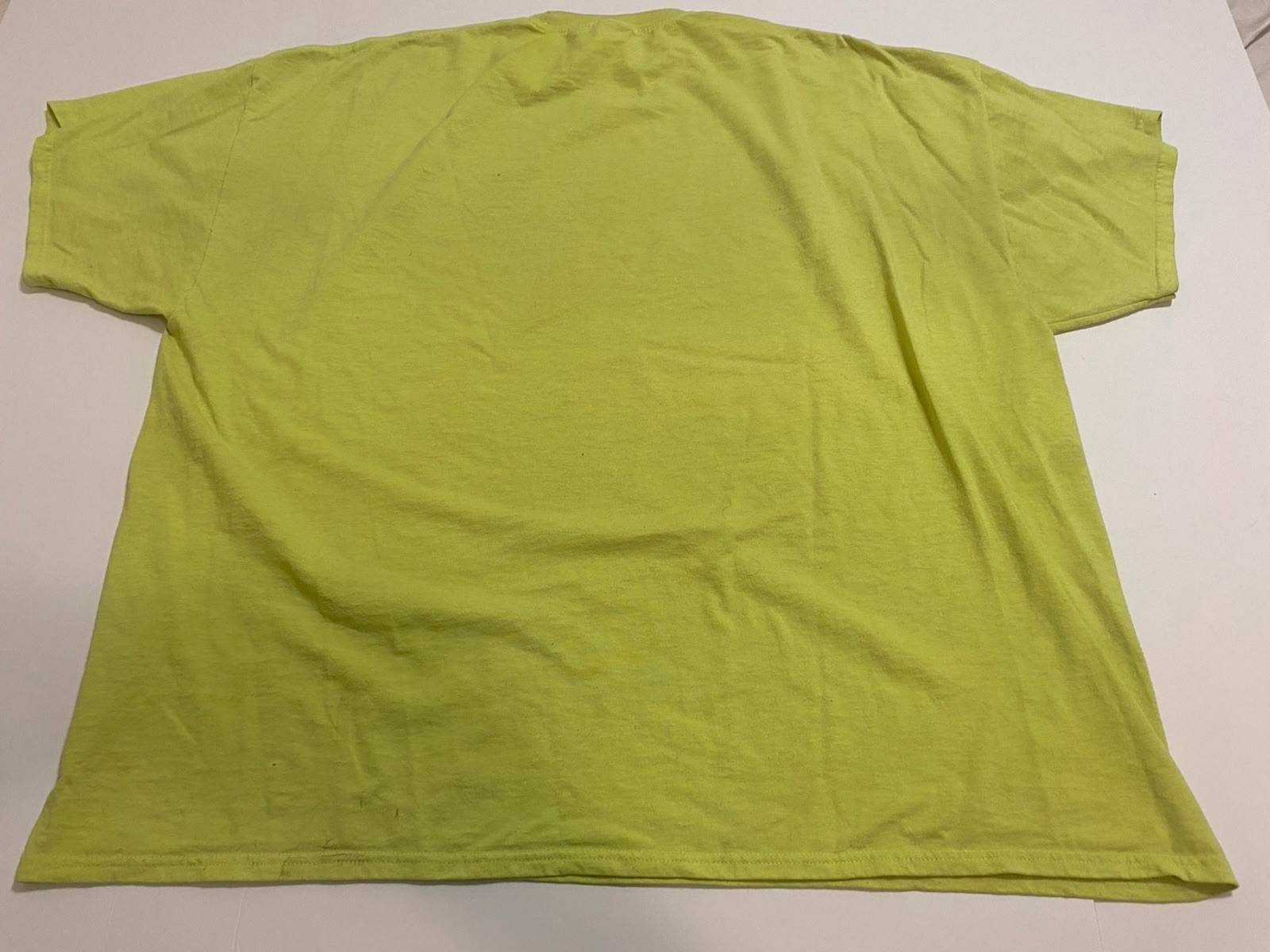 Gildan Blank Neon Yellow T-Shirt Mens 4XL Short Sleeve Crew Neck Cotton Blend