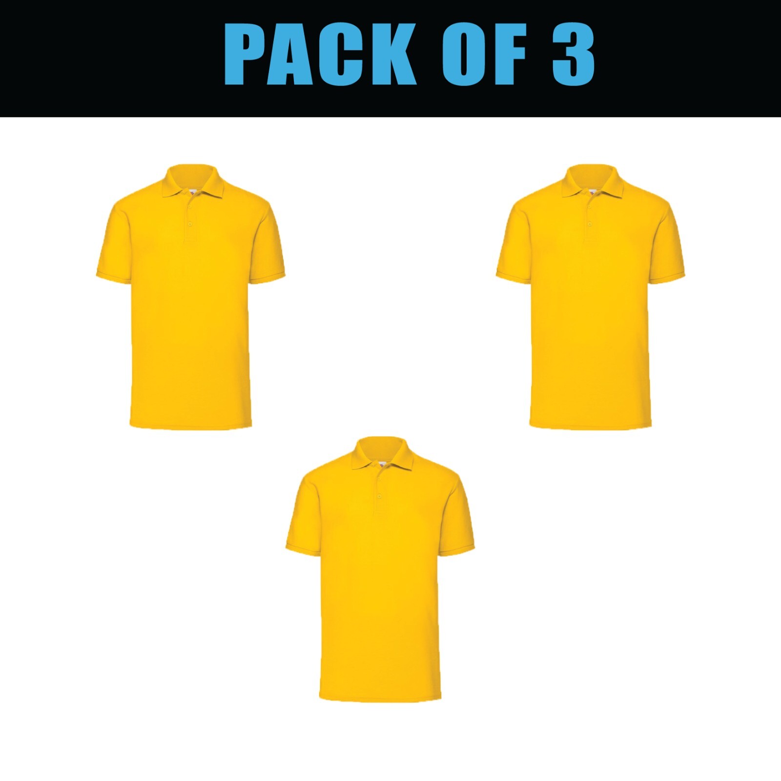 Pack of 5 & 3 Fruit of the Loom 65/35 Polo Plain Smart Casual Short Sleeve SS402