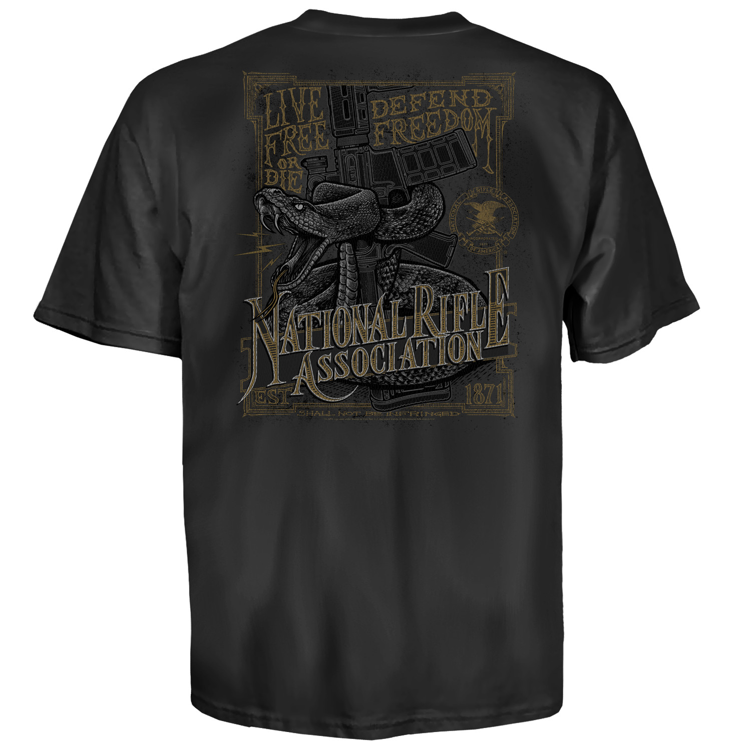 NRA National Rifle Association Snake Protector Defend Freedom T Shirt 500-2734