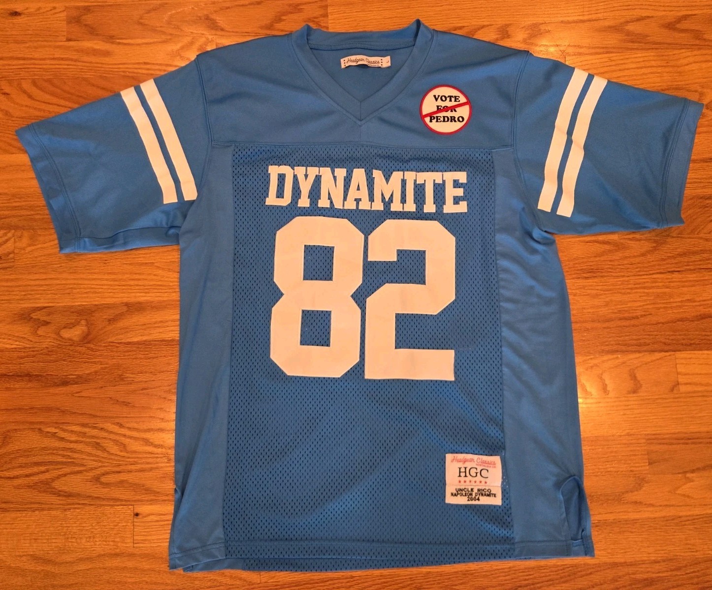 Headgear Classics Napoleon Dynamite Uncle Rico Jersey L 2004 Blue #82 Jon Gries